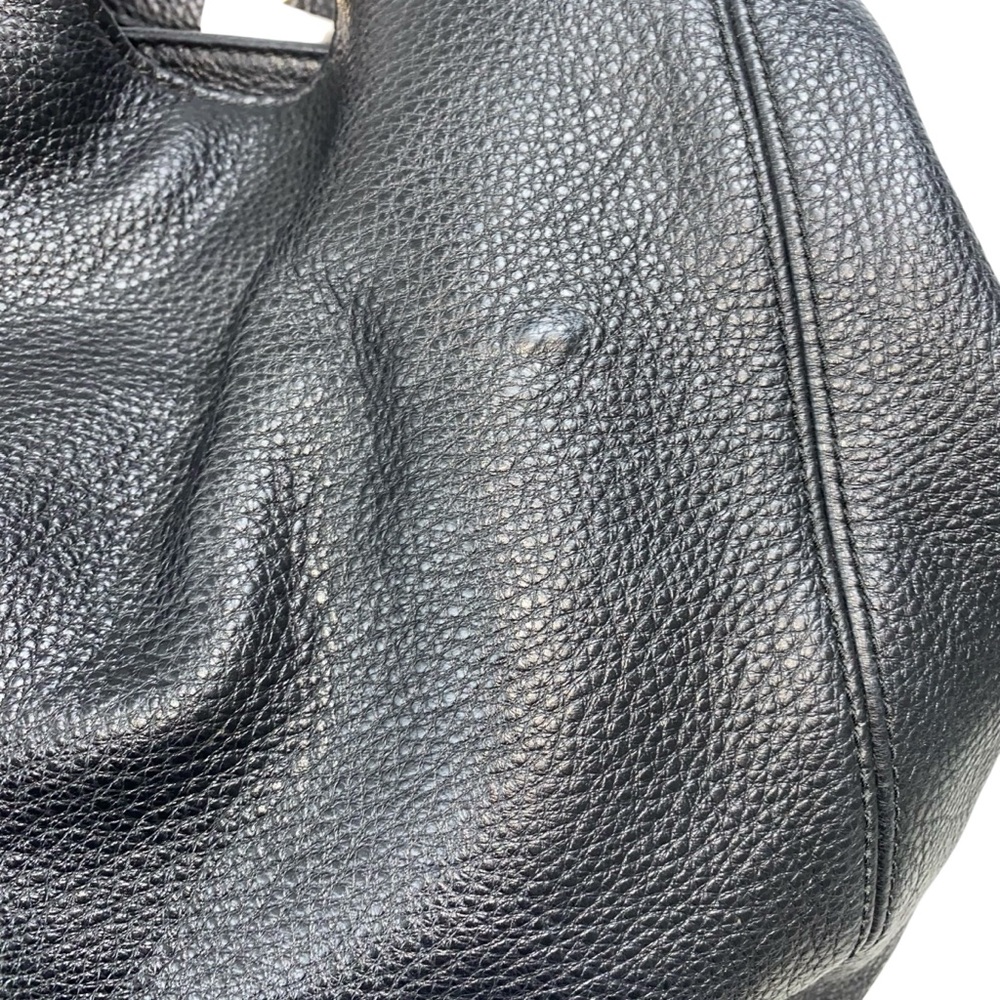 Michael Kors Fulton Shoulder Bag Black Pebble Leather Gold Tone Chain and Logo - Picture 16 of 16